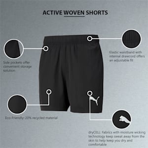 Active Woven 5" Regular Fit Men's Shorts, Puma Black, extralarge-IND